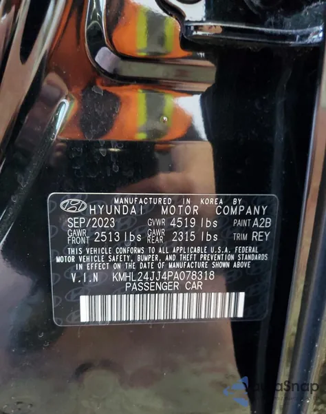 2023 Hyundai Sonata Hybrid from USA, damaged, VIN KMHL24JJ4PA078318